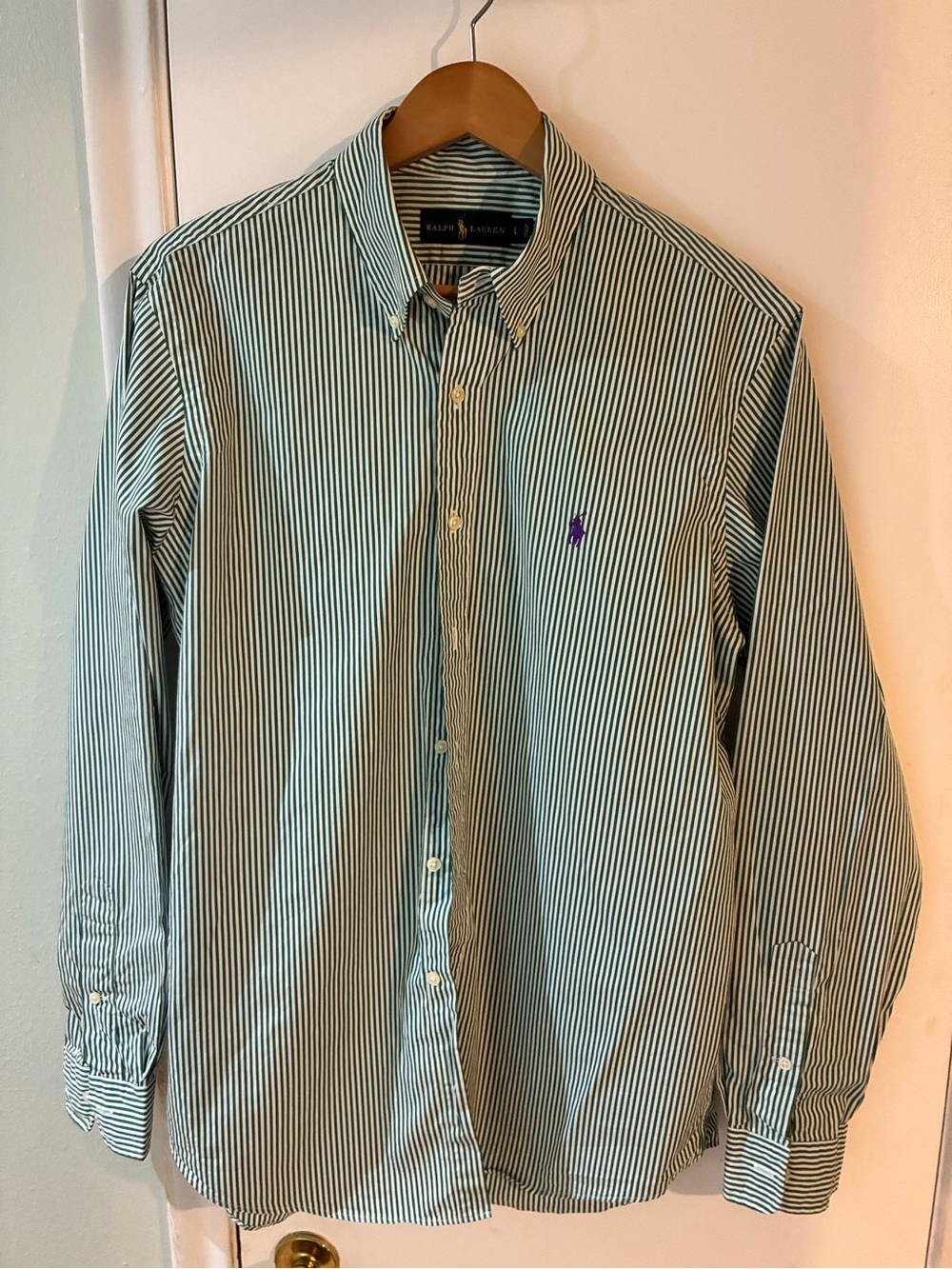 Polo by Ralph Lauren Green & White Stripe Button-Down Shirt